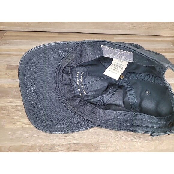Life Is Good Distressed Gray Women's Adjustable Strap Back Dad‎ Hat Side Heart - Picture 8 of 8